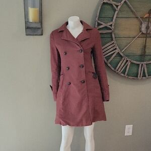 Free People Double Breasted Cotton Trench Coat
